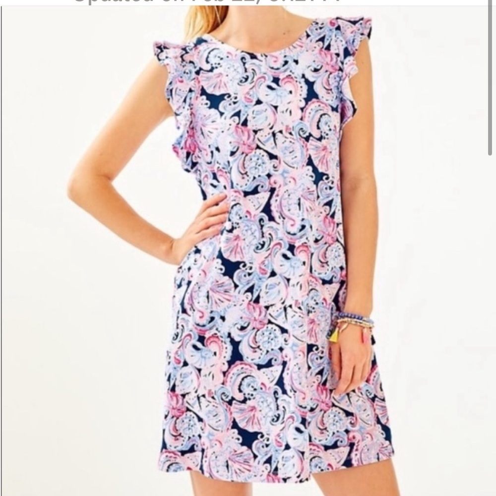 GUC Lilly Pulitzer Dani Ruffled shift dress